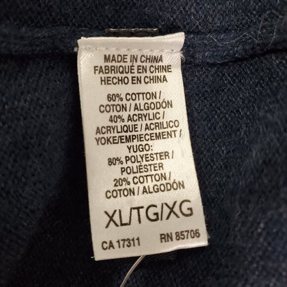 Buffalo David Bitton Men's V-Neck Dark Blue Pullover Sweater - Size XL - Picture 7 of 11